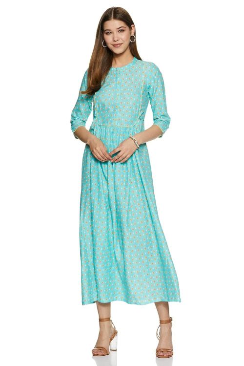 Drapshe Women's Rayon A-Line Maxi Dress green