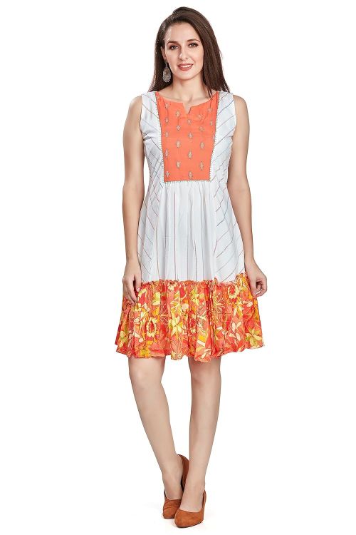 Fabslo Printed Midi Dress Western Dress for Women