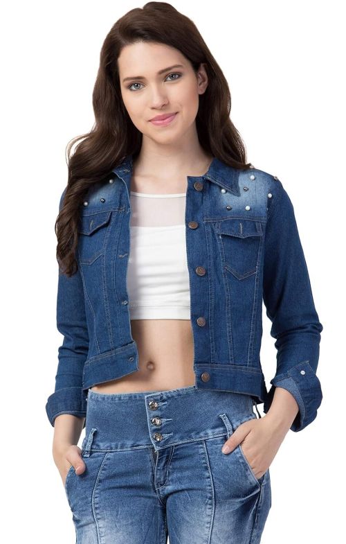 Fabslo Self Design Stone Women Denim Jacket