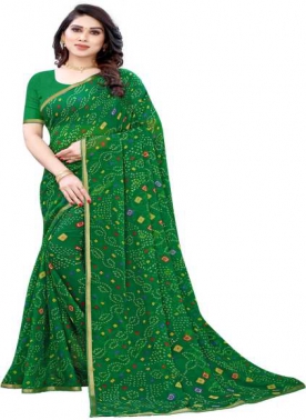 Polka Print Daily Wear Georgette Saree