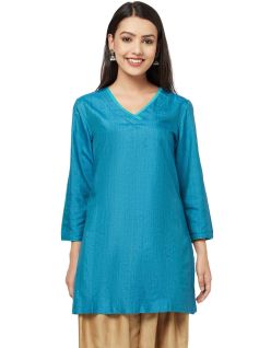 DrapsheViscose Tussar Zari Stitch Tunic