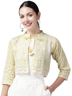 Drapshe Womens LEMON Color Chiken Ethnic Jacket