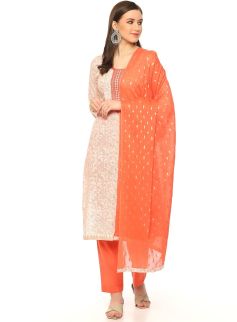 Drapshe Women's Gajri Cotton Woven Unstitched Suit Set