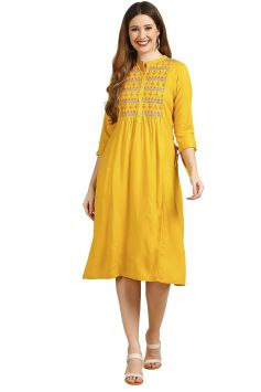 Fabslo Women's Midi Casual Dress