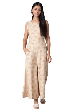 Fabslo Women's Jumpsuit Almond Beige