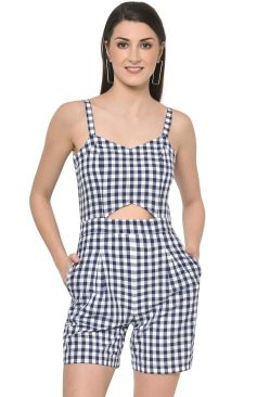 Fabslo Western Stylish Casual Sleeveless Waist Cut out Playsuit