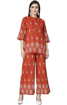 Fabslo Women's Printed Cotton Blend Co-Ord Set